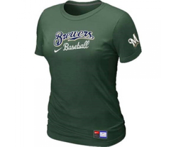 Women MLB Milwaukee Brewers Nike D.Green Short Sleeve Practice T-Shirt