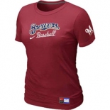 Women MLB Milwaukee Brewers Nike Red Short Sleeve Practice T-Shirt