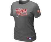 Women MLB Minnesota Twins Nike D.Grey Short Sleeve Practice T-Shirt