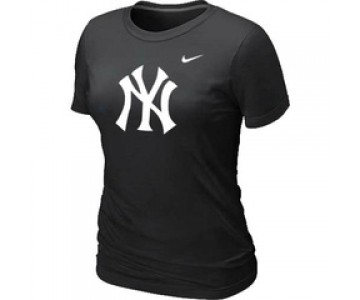 Women MLB New York Yankees Heathered Black Nike Blended T-Shirt