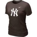 Women MLB New York Yankees Heathered Brown Nike Blended T-Shirt