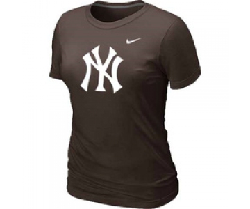 Women MLB New York Yankees Heathered Brown Nike Blended T-Shirt