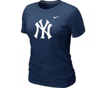 Women MLB New York Yankees Heathered D.Blue Nike Blended T-Shirt