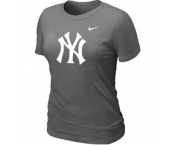 Women MLB New York Yankees Heathered D.Grey Nike Blended T-Shirt