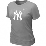 Women MLB New York Yankees Heathered L.Grey Nike Blended T-Shirt