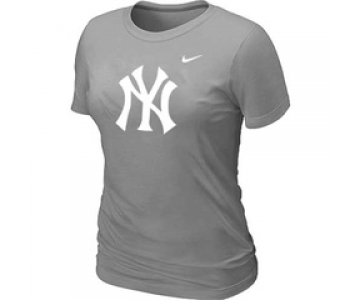 Women MLB New York Yankees Heathered L.Grey Nike Blended T-Shirt