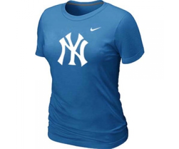 Women MLB New York Yankees Heathered L.blue Nike Blended T-Shirt