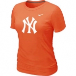 Women MLB New York Yankees Heathered Orange Nike Blended T-Shirt