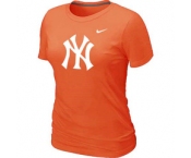 Women MLB New York Yankees Heathered Orange Nike Blended T-Shirt