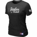 Women MLB New York Yankees Nike Black Short Sleeve Practice T-Shirt