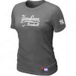 Women MLB New York Yankees Nike D.Grey Short Sleeve Practice T-Shirt