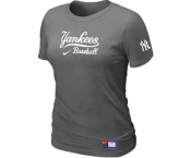 Women MLB New York Yankees Nike D.Grey Short Sleeve Practice T-Shirt