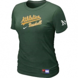 Women MLB Oakland Athletics Nike D.Green Short Sleeve Practice T-Shirt