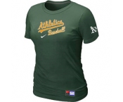 Women MLB Oakland Athletics Nike D.Green Short Sleeve Practice T-Shirt