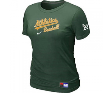 Women MLB Oakland Athletics Nike D.Green Short Sleeve Practice T-Shirt