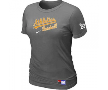 Women MLB Oakland Athletics Nike D.Grey Short Sleeve Practice T-Shirt