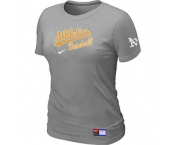 Women MLB Oakland Athletics Nike L.Grey Short Sleeve Practice T-Shirt