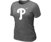 Women MLB Philadelphia Phillies Heathered D.Grey Nike Blended T-Shirt