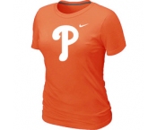 Women MLB Philadelphia Phillies Heathered Orange Nike Blended T-Shirt