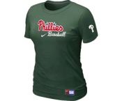 Women MLB Philadelphia Phillies Nike D.Green Short Sleeve Practice T-Shirt