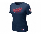 Women MLB Washington Nationals D.Blue Nike Short Sleeve Practice T-Shirt