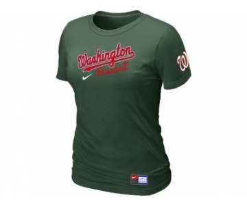 Women MLB Washington Nationals D.Green Nike Short Sleeve Practice T-Shirt