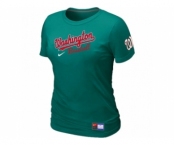 Women MLB Washington Nationals L.Green Nike Short Sleeve Practice T-Shirt