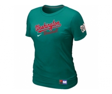 Women MLB Washington Nationals L.Green Nike Short Sleeve Practice T-Shirt