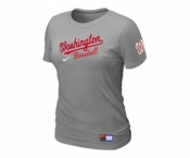 Women MLB Washington Nationals L.Grey Nike Short Sleeve Practice T-Shirt