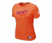 Women MLB Washington Nationals Orange Nike Short Sleeve Practice T-Shirt