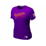 Women MLB Washington Nationals Purple Nike Short Sleeve Practice T-Shirt