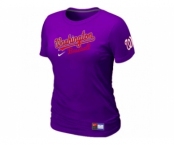 Women MLB Washington Nationals Purple Nike Short Sleeve Practice T-Shirt