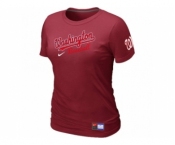 Women MLB Washington Nationals Red Nike Short Sleeve Practice T-Shirt