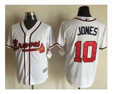 Atlanta Braves #10 Chipper Jones White New Cool Base Stitched Baseball Jersey