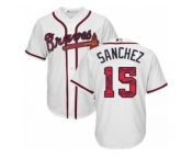 Atlanta Braves #15 Tony Sanchez Authentic White Team Logo Fashion Cool Base MLB Jersey