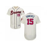 Atlanta Braves #15 Tony Sanchez Cream Flexbase Authentic Collection MLB Jersey