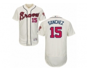 Atlanta Braves #15 Tony Sanchez Cream Flexbase Authentic Collection MLB Jersey