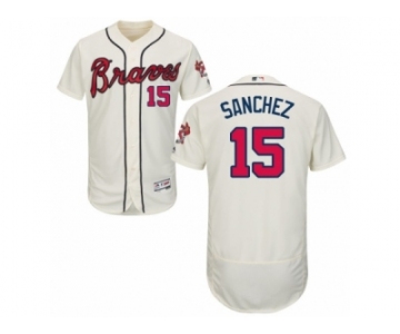 Atlanta Braves #15 Tony Sanchez Cream Flexbase Authentic Collection MLB Jersey