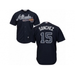 Atlanta Braves #15 Tony Sanchez Replica Blue Alternate Road Cool Base MLB Jersey