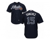 Atlanta Braves #15 Tony Sanchez Replica Blue Alternate Road Cool Base MLB Jersey