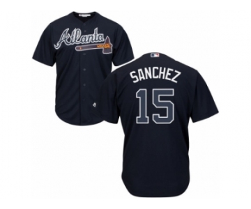 Atlanta Braves #15 Tony Sanchez Replica Blue Alternate Road Cool Base MLB Jersey