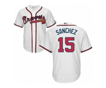 Atlanta Braves #15 Tony Sanchez Replica White Home Cool Base MLB Jersey