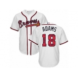 Atlanta Braves #18 Matt Adams Authentic White Team Logo Fashion Cool Base MLB Jersey