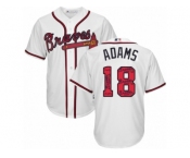 Atlanta Braves #18 Matt Adams Authentic White Team Logo Fashion Cool Base MLB Jersey