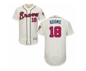 Atlanta Braves #18 Matt Adams Cream Flexbase Authentic Collection MLB Jersey