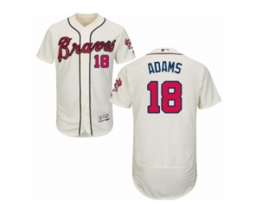 Atlanta Braves #18 Matt Adams Cream Flexbase Authentic Collection MLB Jersey