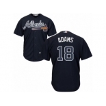 Atlanta Braves #18 Matt Adams Replica Blue Alternate Road Cool Base MLB Jersey