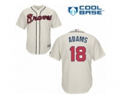 Atlanta Braves #18 Matt Adams Replica Cream Alternate 2 Cool Base MLB Jersey