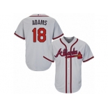 Atlanta Braves #18 Matt Adams Replica Grey Road Cool Base MLB Jersey