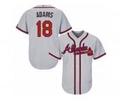 Atlanta Braves #18 Matt Adams Replica Grey Road Cool Base MLB Jersey